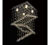 Lustre, Lustres modernes Lustre carré en cristal LED moderne Lampe suspendue Personnalité Salon Salle à manger Luminaire suspendu Idyllique Hôtel Studio Décoration Carillon éolien