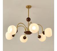 Lustre médiéval, plafonnier en Verre rétro, éclairage Rustique, Lustre de Ferme Classique fabriqué à la Main, 8 têtes