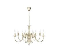 Lustre En Métal Blanc Antique 8 X E14 Ampoules
