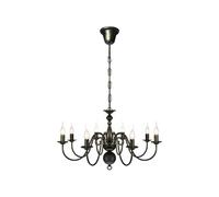 vidaXL Lustre 241384 en métal noir antique, suspension 8 ampoules E14