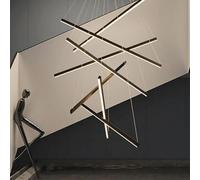 Lustre Moderne à 7/9 lumières LED avec télécommande et variateur, idéal pour Les Hauts plafonds, Les escaliers de Villas et Les entrées - Design Noir 100 cm