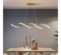Lustre Moderne à Anneaux en Bois et LED - Suspension Japonaise à intensité Variable, luminaire de Plafond Contemporain à 1 lumière pour îlot de Cuisine, Salle à Manger, Salon - 50 x 50 x 6 c