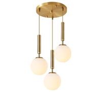 Lustre Moderne à Hauteur réglable, Suspension Globe à LED avec Ampoules en Forme de maïs, Accents en Cristal pour Salon, Couloir, escalier, 3 Options de lumière Chaude