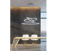 Lustre Moderne À LED 3 Cercles Nickel TR020