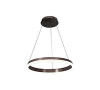 Lustre moderne à LED à intensité variable avec télécommande, anneau rond, pour restaurant, plafonnier élégant, classe énergétique A++ finition marron