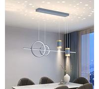 Lustre Moderne à LED dimmable pour Table à Manger avec télécommande et Hauteur réglable, idéal pour Une Table Basse de Salon ou Un Bar. Suspension au Design annulaire Contemporain, Couleur g