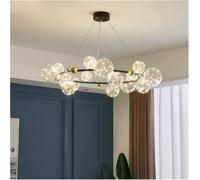 Lustre moderne à LED, lustre doré/noir, éclairage bulles de verre transparent, perles lampe, luminaire en forme d'étoile,lumières suspendues