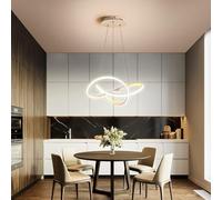 Lustre moderne à LED, suspension annulaire intensité variable 48 W/58 W, plafonnier en acrylique, lampe suspendue linéaire réglable,lampe suspendue