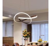 Lustre moderne à LED, suspension annulaire intensité variable 48 W/58 W, plafonnier en acrylique, lampe suspendue linéaire réglable,lampe suspendue
