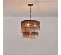 Lustre moderne à pampilles en fil de coton à LED pour salon, chambre à coucher, chambre de princesse, décoration créative à suspendre, éclairage intérieur (couleur du corps : couleur marron, taille :