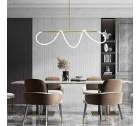 Lustre Moderne à Suspension LED dimmable, Hauteur réglable pour Salon, îlot de Cuisine, Salle à Manger, en Silicone à Monter soi-même