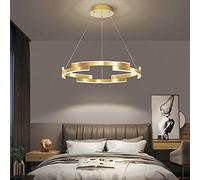 Lustre moderne anneau rond pendentif plafonnier luminaire chambre principale étude acrylique plafond suspendu éclairage or LED lampe en aluminium suspension lumières pour salon lampe domestique,