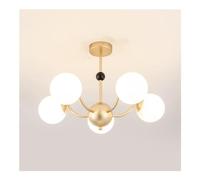 Lustre Moderne BIANBHUO en Verre, Douille E26, Suspension Simple en métal au Design Original, Couleur Or, idéal pour la décoration de Plafond dans Une Chambre, Un Salon ou Une Salle à Manger