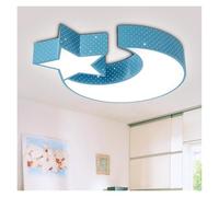 Lustre moderne, Creative Star demi-lune Led plafonnier enfant bébé chambre lumières plafonniers décoration livraison gratuite(Diameter 55cm,BLUE_DIMMABLE)