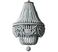 Lustre Moderne de Style Campagnard En Bois Perlé, Suspension Bohème Vintage À 8 Lumières, Style Bohème, Pour Salle À Manger, Chambre, Îlot de Cuisine./4