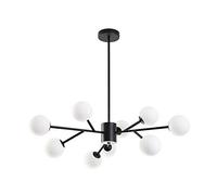 Lustre Moderne doré avec plafonnier Noir givré pour Cuisine, Salle à Manger, Salon, 9 lumières