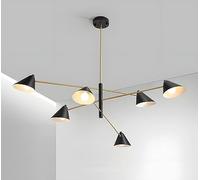 Lustre Moderne du Milieu du siècle, plafonniers industriels à 6 lumières, Lampe Suspendue en Or Noir de Ferme, Lampe Suspendue Antique pour Salle à Manger, Salon, Cuisine, îlot, Chambre à Coucher,