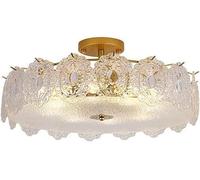 Lustre Moderne En Cristal À Effet Goutte de Pluie, Plafonnier Semi-Encastré Avec Led, Suspension Pour Salle À Manger, Salle Den, Chambre, Salon - Or 40 X 29 Cm/Or/60 X 29 Cm