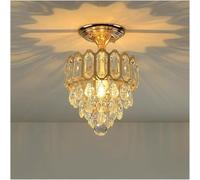 Lustre Moderne En Cristal Doré, Plafonnier Encastré - Petit Plafonnier Rond Suspendu, Compatible Avec Les Décorations Modernes, Une Couleur - 20 X 40 Cm/Une Seule Couleur/20 X 40 Cm