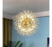 Lustre Moderne en Cristal en Forme de Pissenlit avec feu d'artifice pour Chambre à Coucher, Salon, Salle à Manger, Cuisine, luminaire Contemporain avec Design Satellite Artificiel