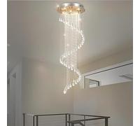 Lustre Moderne en Cristal K9 pour escalier, Long Lustre en Forme de Goutte d'eau pour Haut Plafond, Suspension créative à Hauteur réglable, plafonnier en Cristal pour Villa, Hall d'entrée,