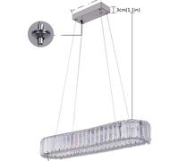 Lustre moderne en cristal, réglable en hauteur, LED à haute efficacité énergétique , ovale 57 cm, Blanc froid