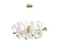 Lustre moderne en forme de feuille de ginkgo, lustre de salon créatif américain, rétro-éclairage de villa de luxe haut de gamme, lumière de salon, lumière de salle à manger, lumière de chambre à