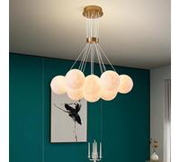 Lustre moderne en forme de globe - Pendentif en forme de lune et planète imprimée en 3D - Luminaire réglable pour chambre à coucher et salon - Décoration d'intérieur unique inspirée de l'espace