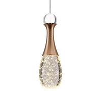 Lustre moderne en forme de goutte d'eau à LED en forme de bulle de cristal, luminaire suspendu en verre, couleur or rose, petit luminaire en forme de goutte d'eau, barre lumineuse, long tube, luminair