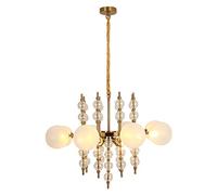 Lustre Moderne en Laiton brossé à 8 lumières, Style Milieu du siècle, luminaire Suspendu pour Salle à Manger, Salon, Cuisine, îlot de Chambre, plafonnier E26