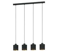 Lustre Moderne En Tissu Noir Et Or 4 Lumières GL0447