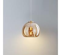 Lustre moderne en verre gris fumé/ambre, luminaires de 9 pouces en fer Art Pedant, éclairage suspendu réglable en hauteur pour chambre à coucher, cuisine, îlot, salle à manger, salon, salle d'expositi