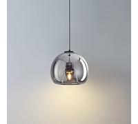 Lustre moderne en verre gris fumé/ambre, luminaires de 9 pouces en fer Art Pedant, éclairage suspendu réglable en hauteur pour chambre à coucher, cuisine, îlot, salle à manger, salon, salle d'expositi