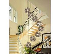 Lustre Moderne et créatif pour escalier, Duplex, immeuble, Plafond, Bar, Restaurant, Villa, Spirale Longue et Grande Taille (Taille : Spiral-8)