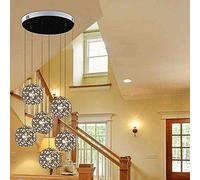 Lustre Moderne et créatif pour escalier, immeuble Duplex, Plafond, Bar, Restaurant, Villa, Spirale, Long, Grande Taille (Taille : Irrégulière-6)