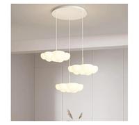 Lustre moderne for salle à manger, lampe suspendue flottante blanche nuage, éclairage d'îlot de cuisine, intérieur,Lustres(RC Dimmable,B Round 3)