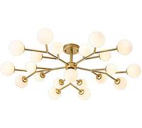 Lustre Moderne G4, Abat-Jour Globe Blanc Dépoli, Style Industriel Rétro, Idéal Pour Salon Et Salle À Manger. Suspension À 11 Têtes Pour La Décoration Intérieure./21 Têtes