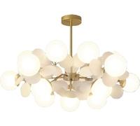 Lustre Moderne G9 Suspendu éclairage en Cristal Lustres Lumière Encastrée LED Plafonnier Luminaire De Plafond pour Manger Ro, Creative Macaron Lights, Gold + All White, 15