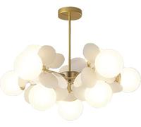 Lustre Moderne G9 Suspendu éclairage en Cristal Lustres Lumière Encastrée LED Plafonnier Luminaire De Plafond pour Manger Ro, Creative Macaron Lights, Gold + All White, 9