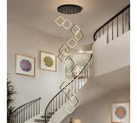 Lustre Moderne Grand Format à LED avec télécommande, intensité Variable, 12/15/18 lumières, Hauteur réglable jusqu'à 300 cm, élégant plafonnier pour Hauts plafonds, décoration de Hall d'entr