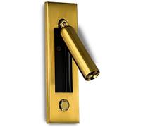 Lustre Moderne, Lampe de Chevet, Applique Murale câblée avec Interrupteur, Spot LED encastrable, réglable à 350° +°, pour tête de lit, Lampe de Chevet pour Chambre d'hôtel