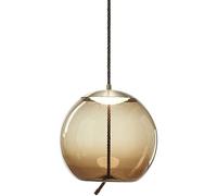 Lustre moderne Lampes suspendues en verre de mode Europe du Nord Lustre de salle à manger Moderne Simple Bar Lampes suspendues Abat-jour en verre ambré Lustre devant le miroir Personali Star of Light