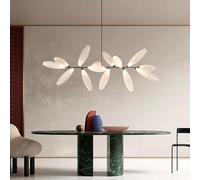 Lustre Moderne, Lustre LED pour escalier, Suspension Ovale en Verre, Lampe Suspendue pour îlot de Cuisine, plafonnier pour Salon (L120cm-7, Or Mat)