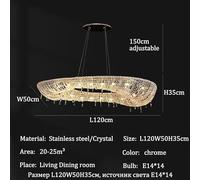 Lustre moderne, Lustres en cristal LED italiens de luxe for la maison, villa, le salon et salle à manger : suspensions, luminaires d'intérieur(Neutral light 4000k,L120cm)