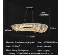 Lustre moderne, Lustres en cristal LED italiens de luxe for la maison, villa, le salon et salle à manger : suspensions, luminaires d'intérieur(Neutral light 4000k,L100cm)