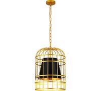 Lustre Moderne, Lustres, Lustres En CristalLustre Cage À Oiseaux En Fer Forgé Abat-Jour En Simili Cuir Rétro Salle À Manger Lumières Magasin Personnalité Décorer Lustre Créativité/Rouge/40Cm (Blac