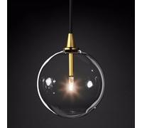 Lustre Moderne Minimaliste en Verre Transparent, Forme Boule Ronde, Style Nordique, luminaire Suspendu, Style mi-siècle, fabriqué à la Main, idéal pour Une Cuisine, Une Salle à Manger ou Un Chevet.