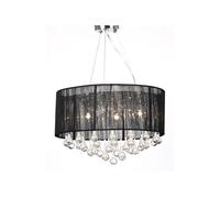vidaXL Lustre plafonnier moderne 60344 – 3 feux, 85 pampilles cristal noir