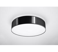 Lustre Moderne Rond Ø45Cm Noir Plafond Lampe De Cuisine