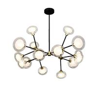 Lustre moléculaire scandinave en forme de haricot magique, lustre créatif en forme de boule en verre, pour salon, salle à manger, chambre à coucher, bar, boutique, noir plus couvercle à double